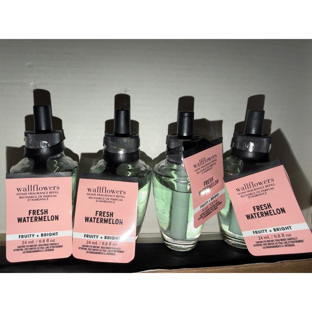 Bath and Body Works Fresh Watermelon Wallflowers‎ Home Fragrance Refill set of 4